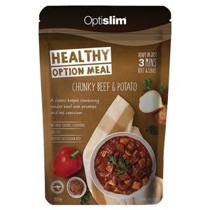 optislim healthy option meal chunky beef & potato 300g