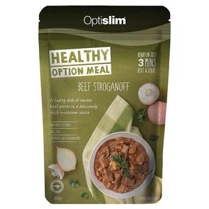optislim healthy option meal beef stroganoff 300g