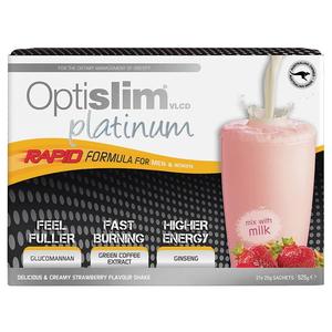 optislim vlcd platinum strawberry shake 21 x 25g sachets