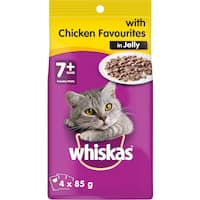 Whiskas Cat Food Collection: whiskas senior wet cat food chicken favourites in jelly 4pk