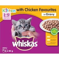 Whiskas Cat Food Collection: whiskas kitten wet cat food with chicken in gravy 12pk