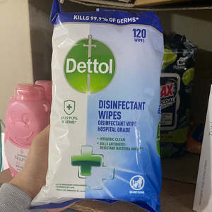 Masks Wipes Gloves: Dettol Disinfectant Wipe 120pk