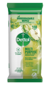 Dettol Crisp Apple Multi Purpose Wipes 110pk