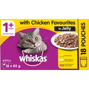 Whiskas Chicken in Jelly Wet Cat Food Pouches 18pk