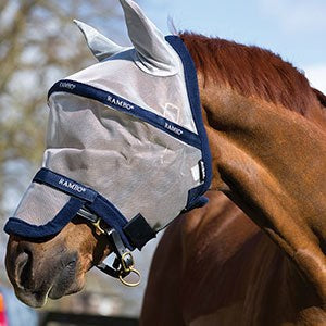 Fly Protection: Rambo Flymask Plus - Silver