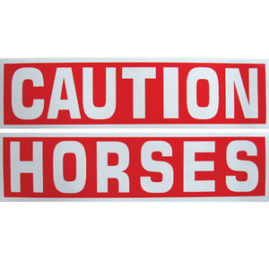 Products: CAUTION HORSES Reflective Stickers - HorsePlay NZ