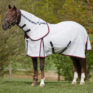 Weatherbeeta Lite Summer Sheet Detach-A-Neck White/Navy/Red