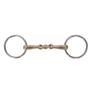 Bits: Platinum German Silver Loose Ring Snaffle Bit with Lozenge