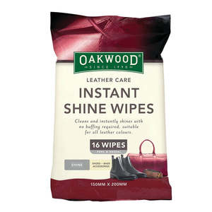 Oakwood Leather Care Instant Shine Wipes 16pk