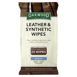 Leather Care: Oakwood Everyday Leather and Synthetic Wipes 20pk