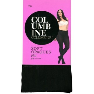 Plus Size Pantyhose & Tights - New Zealand Hosiery for Pantyhose & Tights: Columbine Pretty Plus Size Soft Opaque Tights 50 Denier - NZ Hosiery