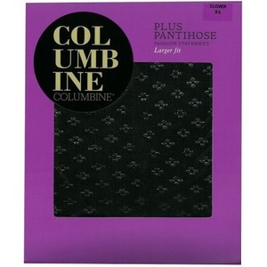 Plus Size Pantyhose & Tights - New Zealand Hosiery for Pantyhose & Tights: Columbine Plus Size Pantihose with Clover Pattern design - NZ Hosiery