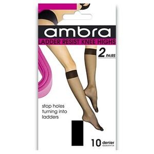 Below The Knee: Ambra Ladder Resist Knee Highs 2 Pairs Pack - NZ Hosiery