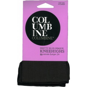 Products: Columbine Pretty Plus Size Opaque Knee Highs 50 Denier - NZ Hosiery