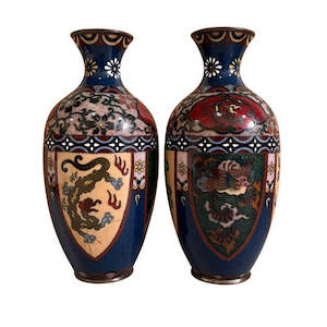 Curios And Collectibles: Japanese Cloisonné Vase set of 2