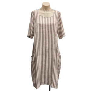 Dresses: Stripe Dress - Size 8