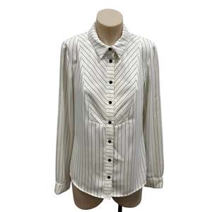 Womens Clothing: Pinstripe Blouse - Size 10