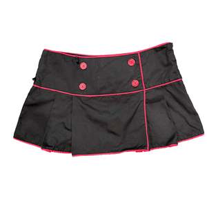 Rewind Collection: Black & Red Mini Skirt - Size 10