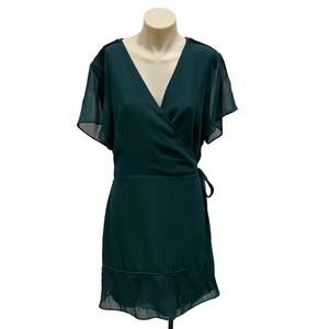 Green Wrap Dress - Size 14
