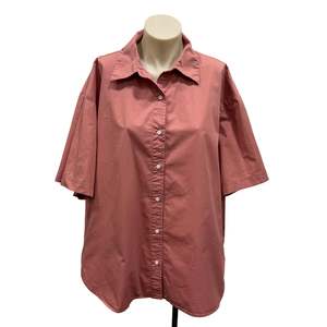 Shirts: Pink Cotton Shirt - Size 14