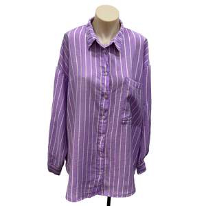 Shirts: Purple Stripe Shirt - Size 14