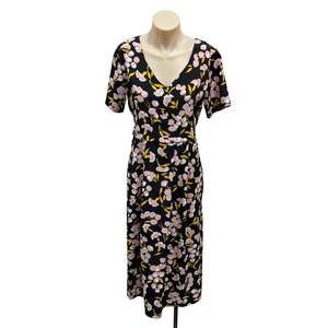 Dresses: Dark Floral Dress - Size 8