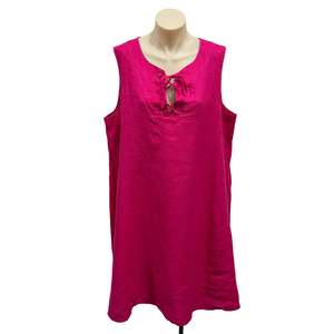 Dresses: Pink Linen Dress - Size 18