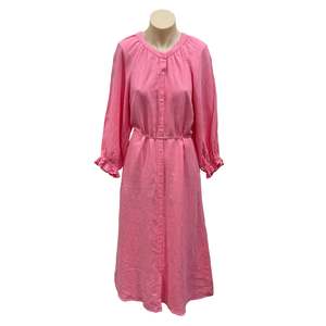Pink Linen Dress - Size S