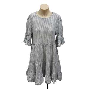 Stripe Linen Dress - Size 8