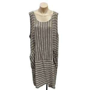 Stripe Linen Dress - Size 14