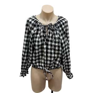 Tops: Gingham Blouse - Size 12