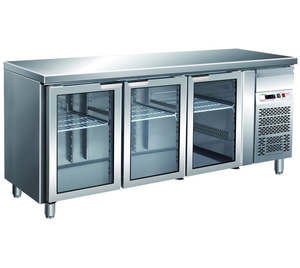 Forcar: Forcar GN3100TNG - 3 Glass Door S/S Counter Chiller GN 1/1
