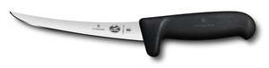 VICTORINOX FIBROX Boning Knife Curved Safety Grip 15cm Black