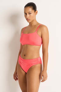 Lustre: Lustre Mid Rise Ruched Pant Calypso