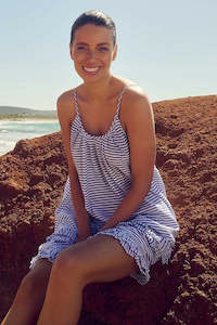 Dresses: Summer Stripe Ruffle Hem Dress