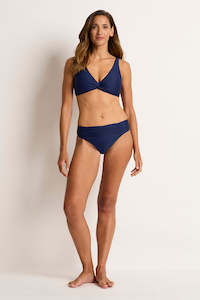 Halter: ML Separates Multi Fit Twist Bikini Top Navy