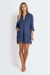 Shirts: Resort Painters Shirt Denim