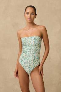 Bandeau: Lulu Ruched Bandeau One Piece
