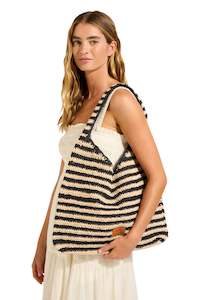 Bags: Raffia Stripe Tote Bag