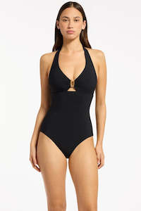 Jetset Plunge Halter 1Pce Black