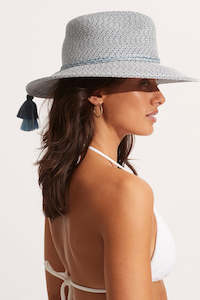 Shady Lady Collapsible Fedora Indigo