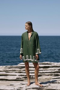 Kaftan: Tirari Nights Embroidered Mini Kaftan