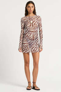 Gisele 2.0 Mini Dress Zebra Mesh