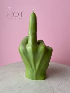 HOT Candles: Giving Finger Green Large Middle Finger Candle