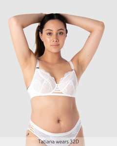 Flexiwire Nursing Bras: True Luxe Plunge Nursing Bra - White
