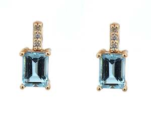 Large Baguette Diamond Stud Earrings
