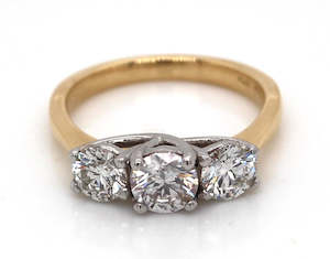 Diamond Rings: 3 Stone Arch Ring 1.50ct TDW