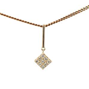 Square Diamond Cluster Pendant