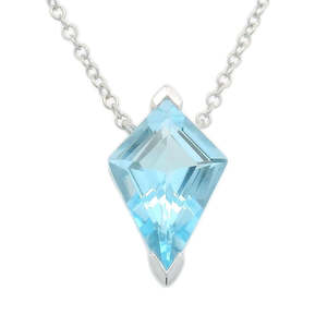 Kite Blue Topaz & Diamond Pendant with Chain