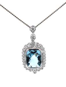 Aquamarine & Diamond Pendant
